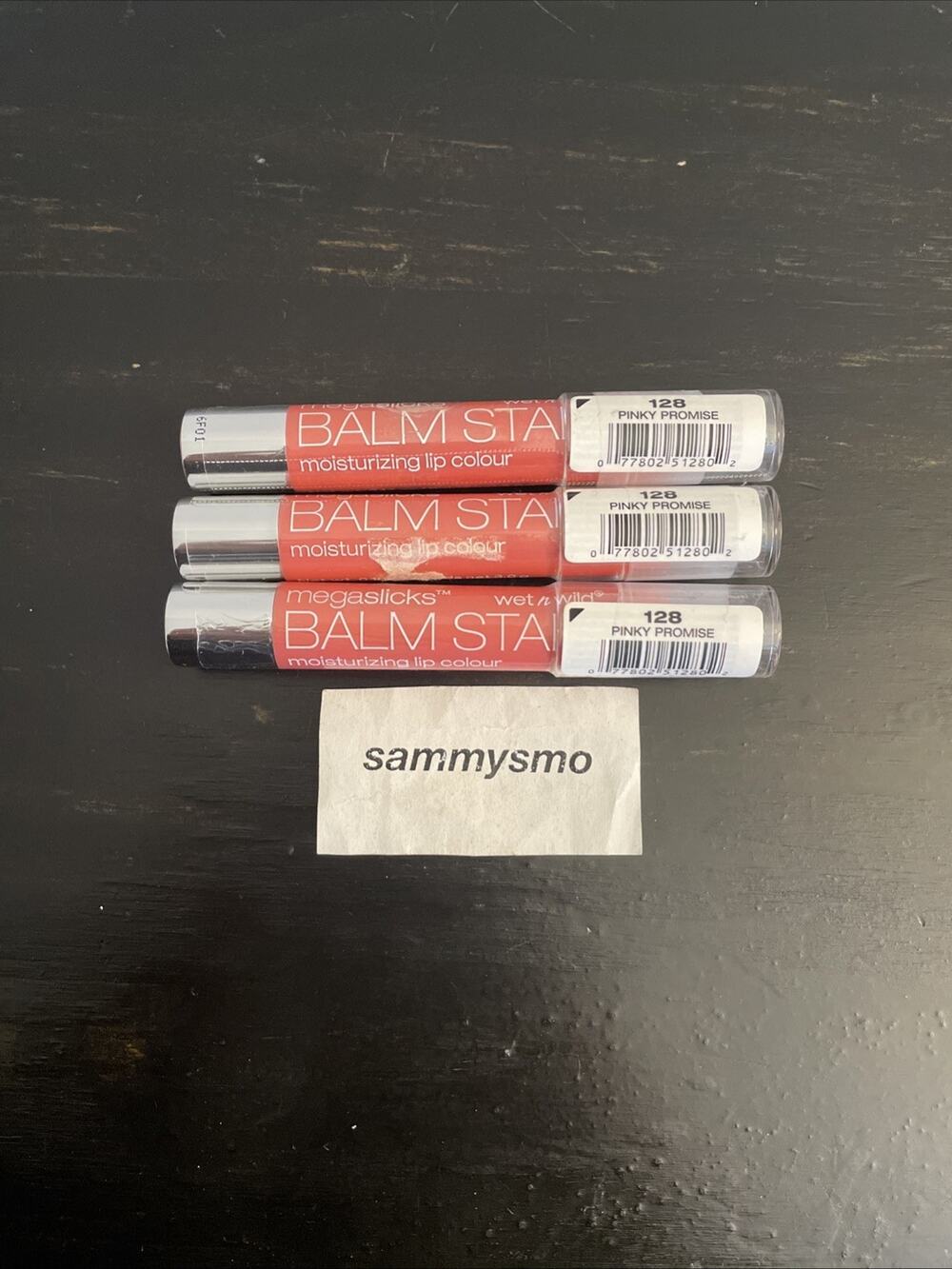 Wet n Wild Megaslicks Balm Stain Lip Colour, 128 PINKY PROMISE, x3 SEE DESCRIPTI